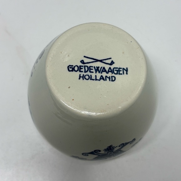 Antique Delftware Dutch colonial pottery tobacco jar by Goedewaagen, Holland - Picture 5 of 8